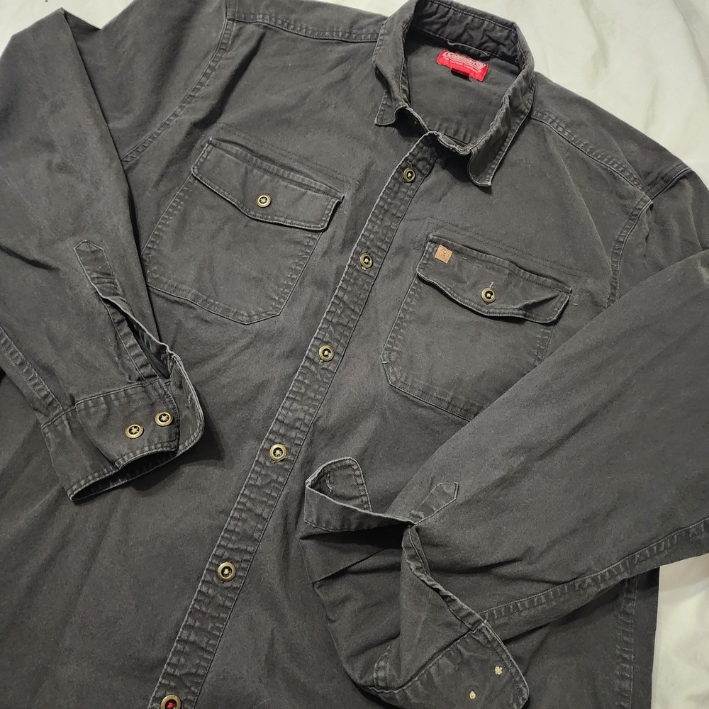 Coleman Men's Long Sleeve, Gray, Button‎ Up Shirt, Size XXL